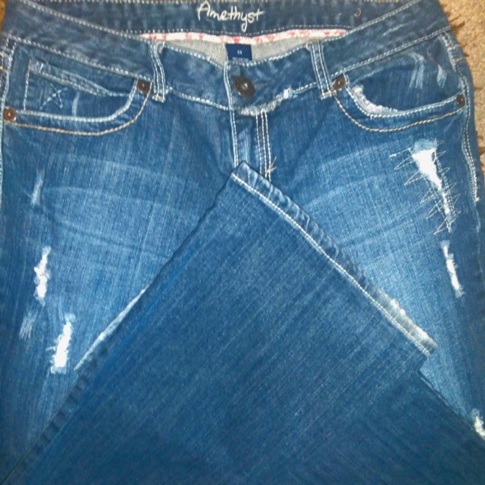 Amethyst Distressed Bootcut Jean's Size 13
